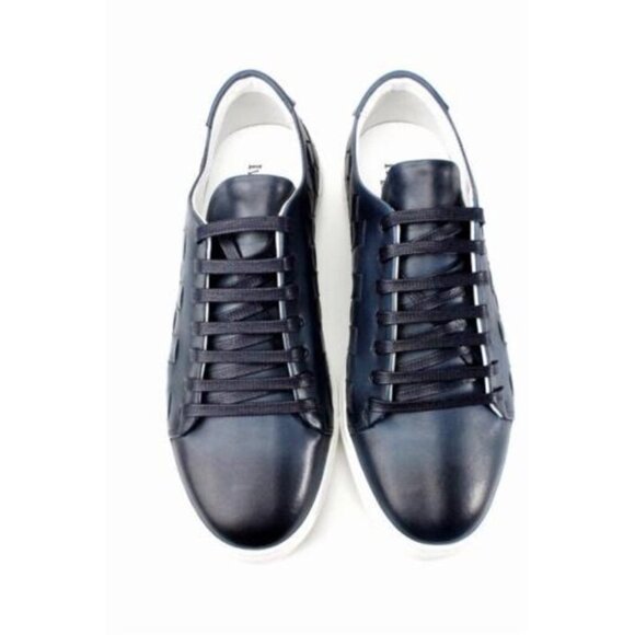 Italian Handmade Men\'s Leather Sneaker/ Tresse Italian Shoes Leather Sneaker / M